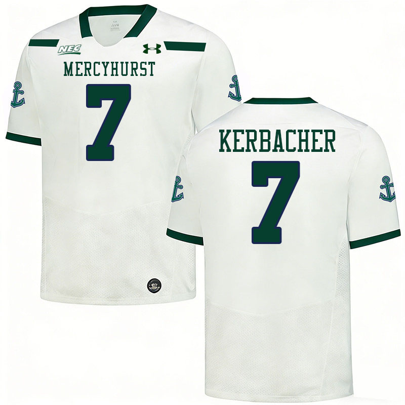 Mercyhurst Lakers #7 Joe Kerbacher College Football Jerseys,Uniforms Stitched-White